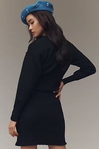 Pilcro Crew-Neck Fitted-Waist Cardigan Sweater