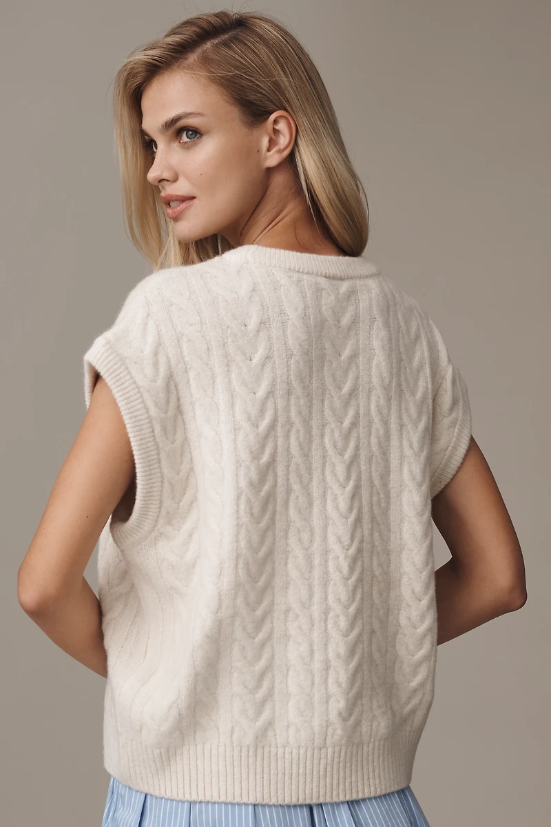 Maeve Graphic Cable-Knit Sweater Vest