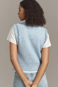 Pilcro Twofer Zig-Zag Sweater Vest