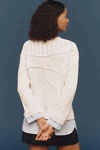 Pilcro Cable-Knit Twofer Sweater