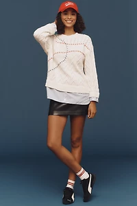 Pilcro Cable-Knit Twofer Sweater