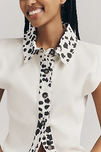 Maeve Collared Denim Muscle Sweater Vest