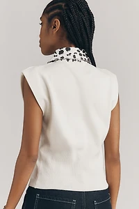 Maeve Collared Denim Muscle Sweater Vest