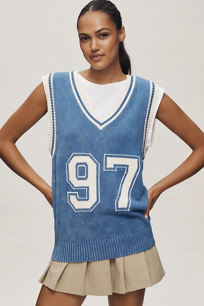 Pilcro Sporty Sleeveless Twofer Sweater
