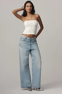 Maeve Embellished Crop Knit Tube Top