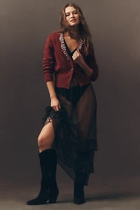 Pilcro Crystal V-Neck Cardigan Sweater
