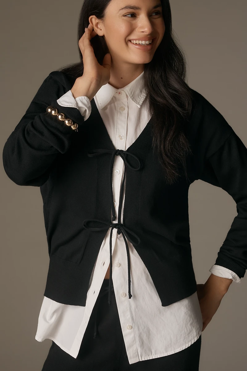By Anthropologie Tie-Front Cardigan Sweater