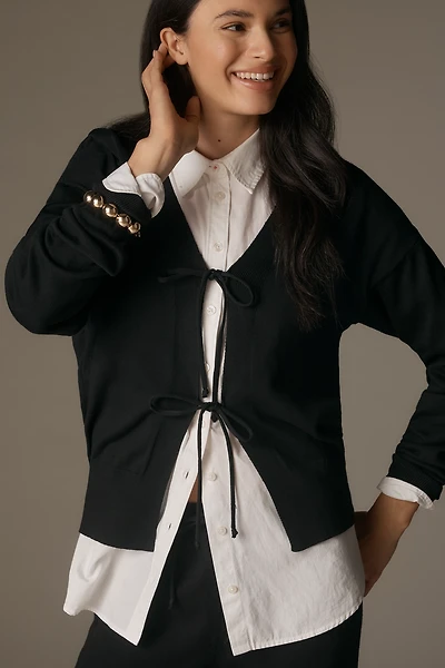 By Anthropologie Tie-Front Cardigan Sweater