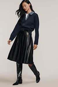 Maeve Polo Denim T-Shirt Twofer Sweater