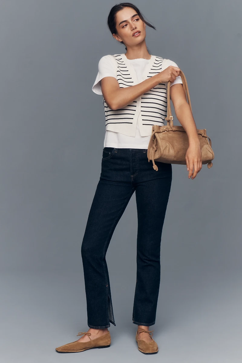 Maeve Striped Vest T-Shirt Twofer Top