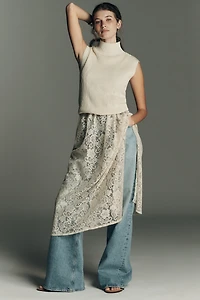 By Anthropologie Twofer Lace Sweater Dress