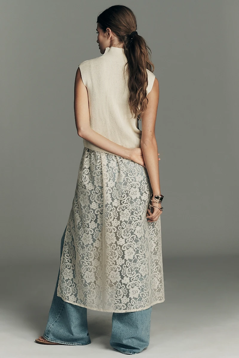 By Anthropologie Twofer Lace Sweater Dress