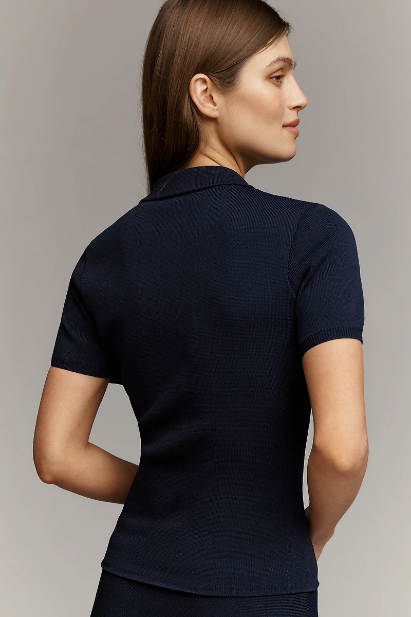 Maeve Short Sleeve Compact Polo Sweater