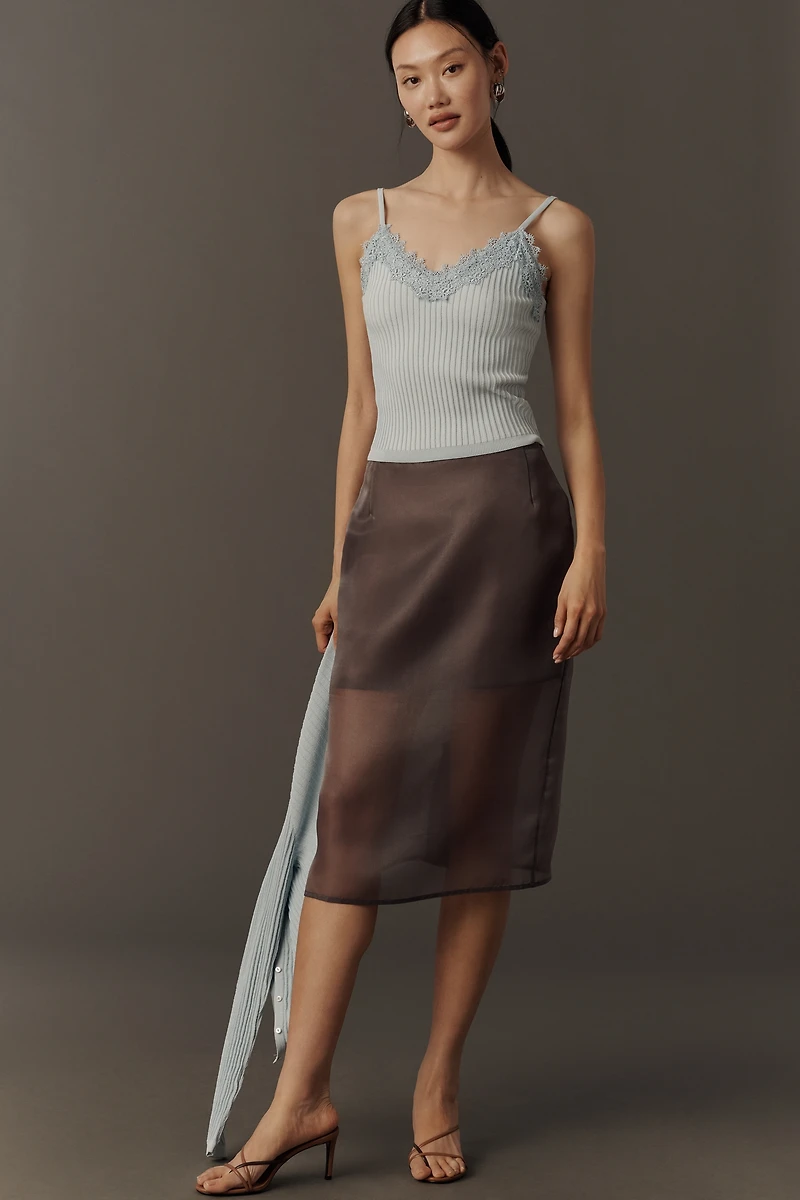 By Anthropologie Femme Lace Sweater Tank