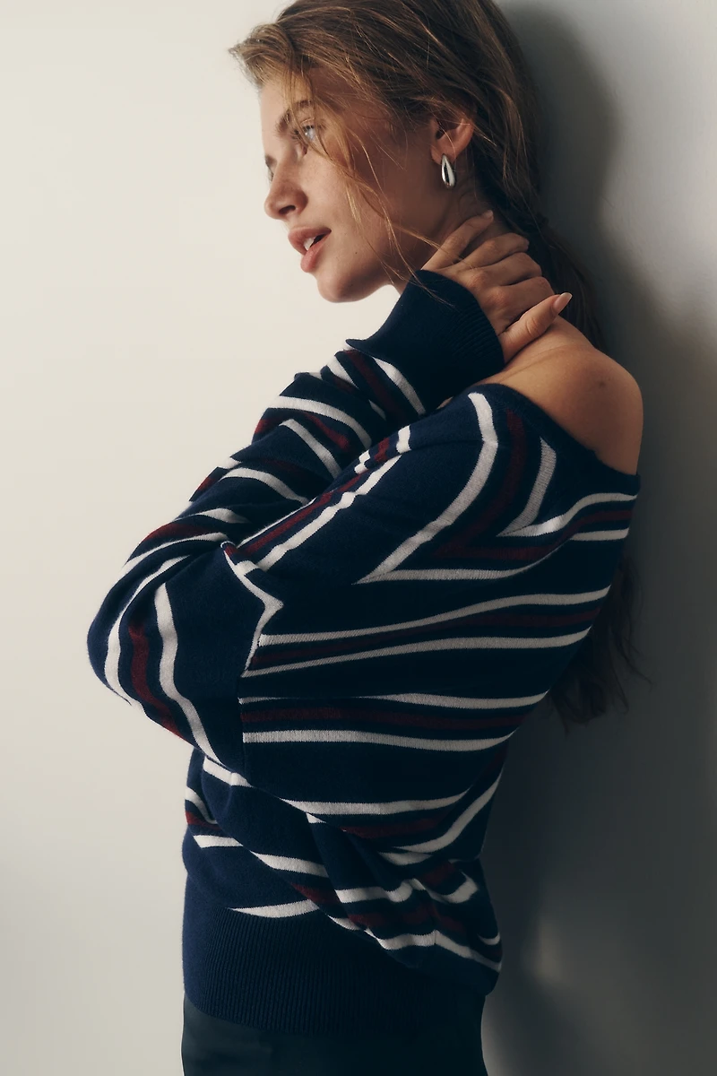 Pilcro Striped Boat-Neck Sweater