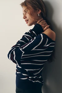 Pilcro Striped Boat-Neck Sweater