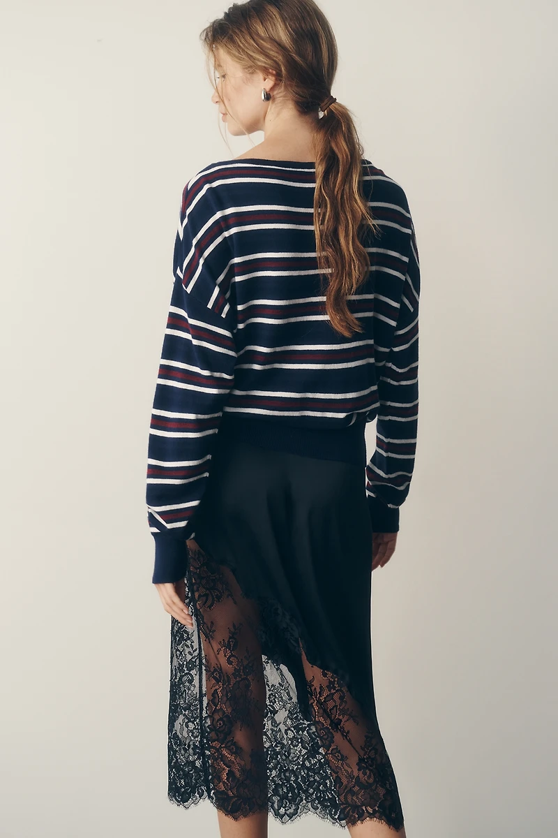Pilcro Striped Boat-Neck Sweater