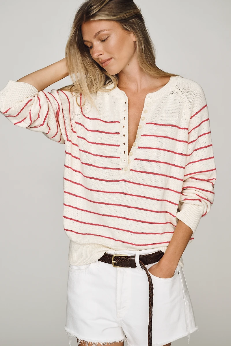 Pilcro 100% Cotton Henley Top