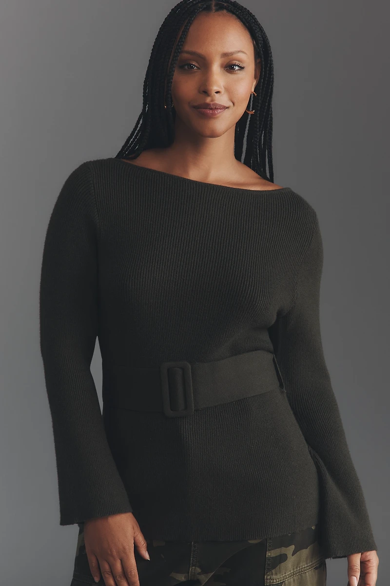 Eloquii Plus Long-Sleeve Belted Top