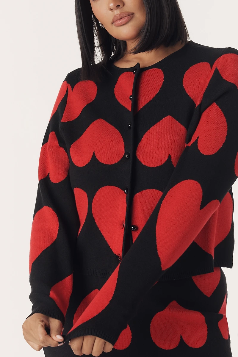Eloquii Heart Icon Cardigan Sweater