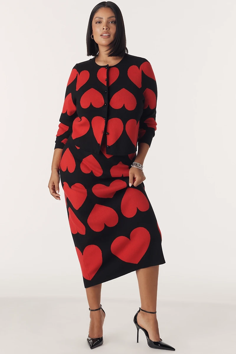 Eloquii Heart Icon Cardigan Sweater