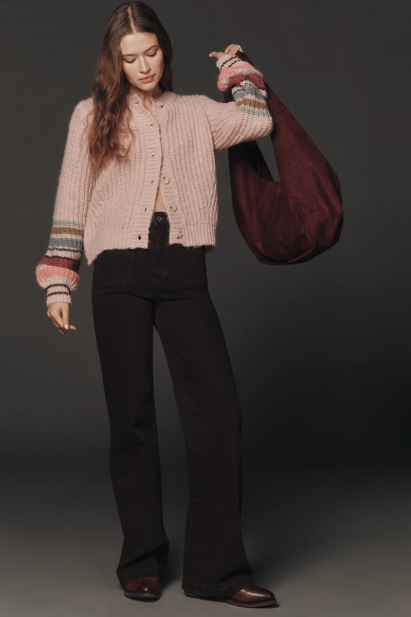 Michael Stars Lumi Stripe Sleeve Cardigan Sweater