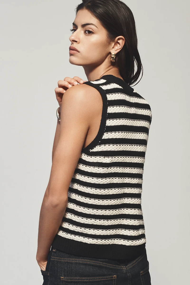 Maeve Button-Front Sweater Tank Top