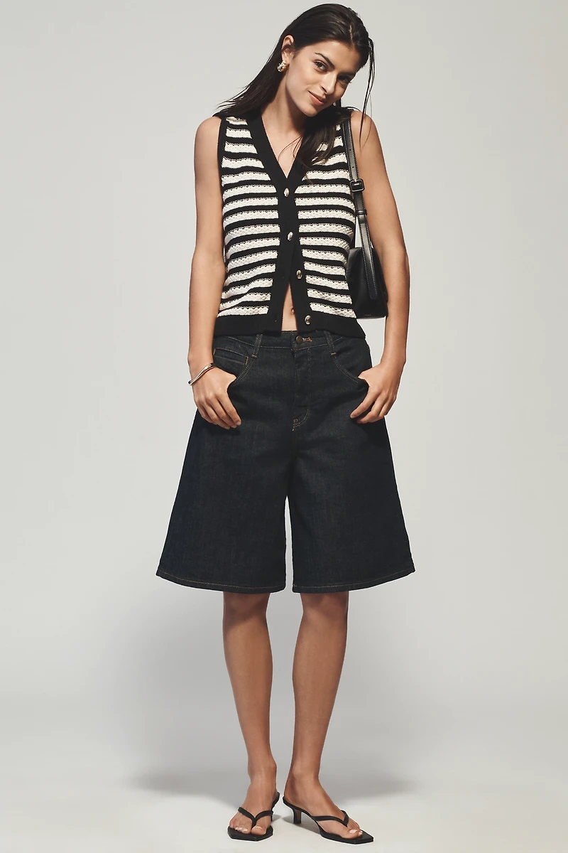 Maeve Button-Front Sweater Tank Top