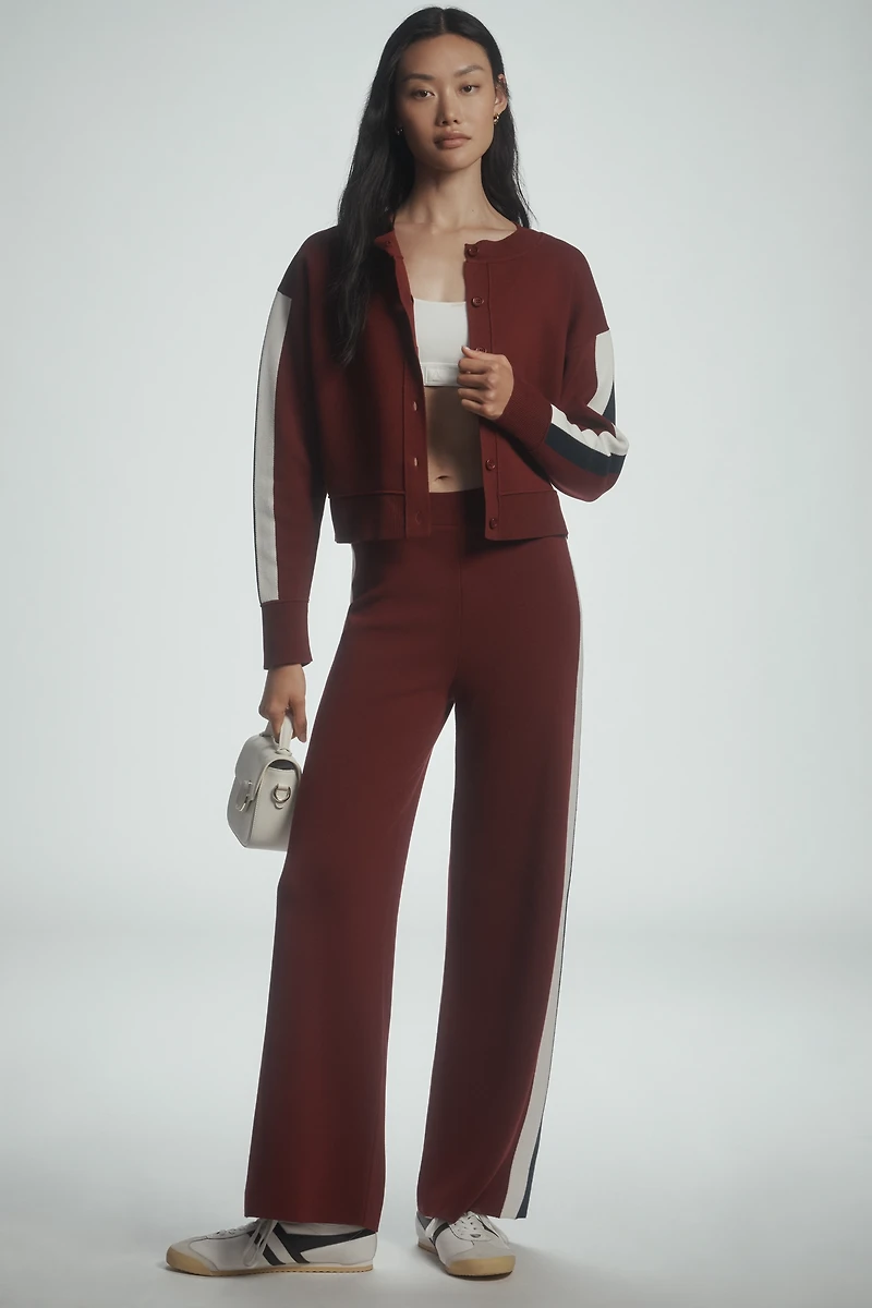 Maeve Side-Stripe Cardigan Sweater