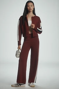 Maeve Side-Stripe Cardigan Sweater
