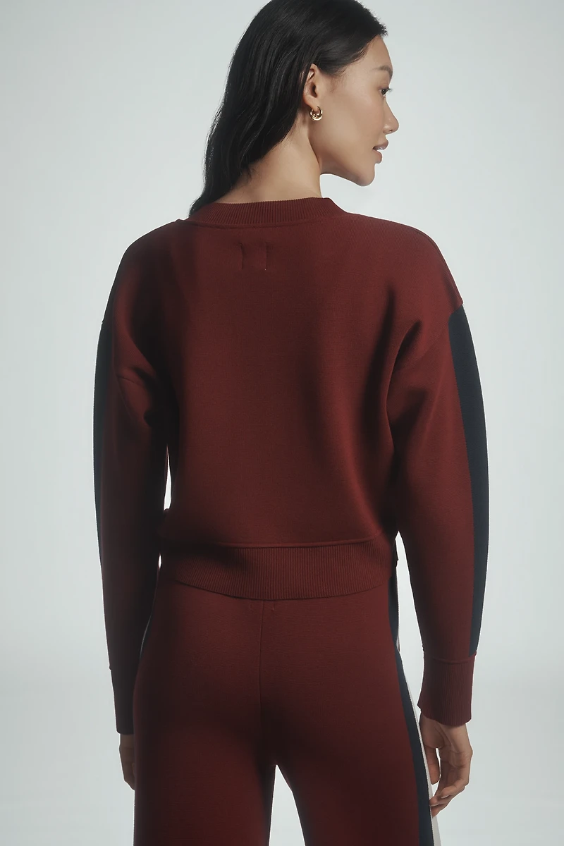 Maeve Side-Stripe Cardigan Sweater