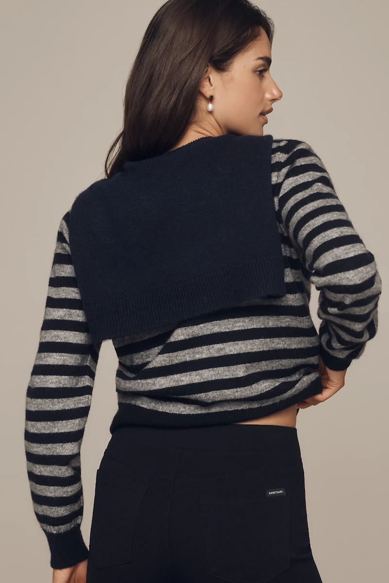Maeve Crew-Neck Scarf Sweater