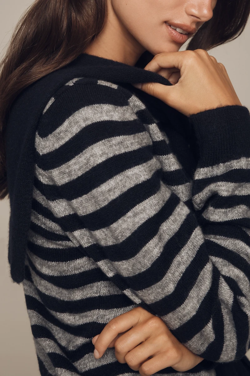 Maeve Crew-Neck Scarf Sweater