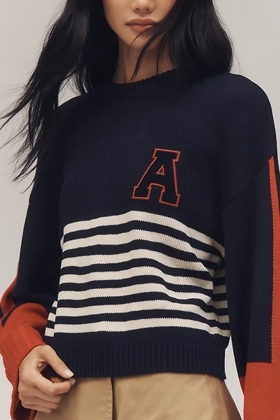 Maeve Sporty Crew-Neck Pullover Sweater