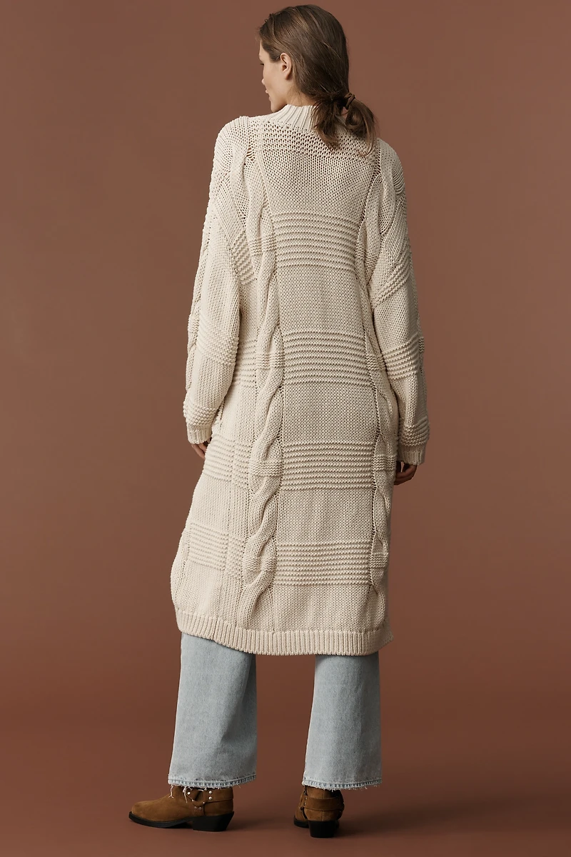 Pilcro Cable-Knit Toggle Duster Cardigan Sweater