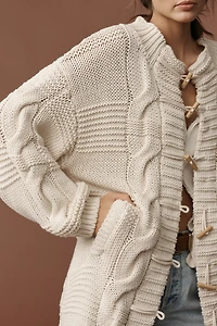 Pilcro Cable-Knit Toggle Duster Cardigan Sweater