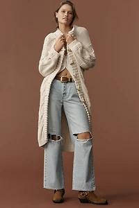 Pilcro Cable-Knit Toggle Duster Cardigan Sweater