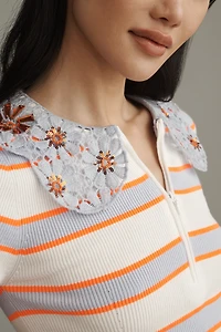 Essentiel Antwerp Iota Sequin-Collar Sweater