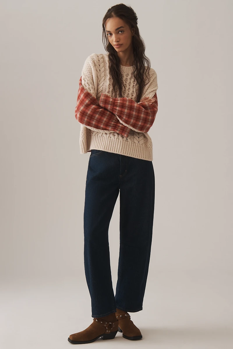 Essentiel Antwerp Cable-Knit Wool Blend Flannel Sweater