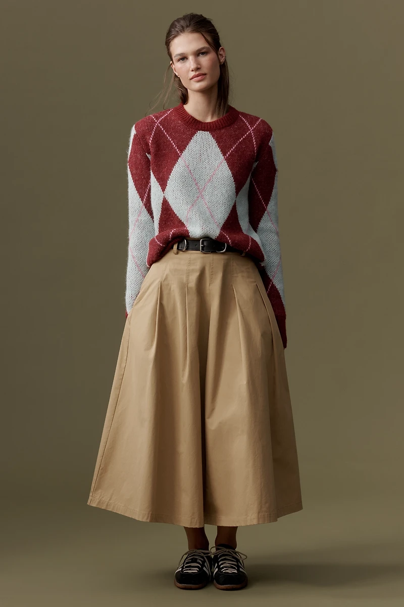 Essentiel Antwerp Iberlin Crew-Neck Argyle Sweater
