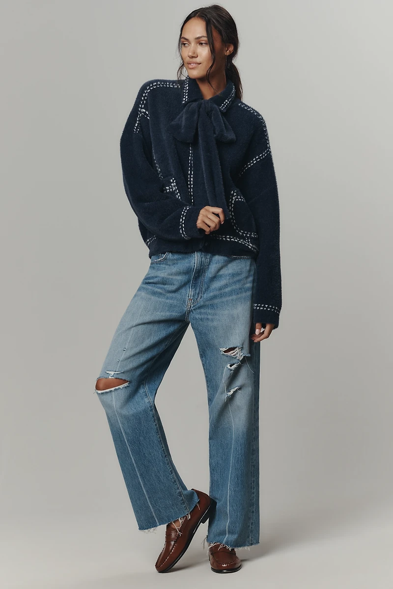 Essentiel Antwerp Ihoops Contrast-Stitch Cardigan Sweater