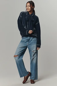 Essentiel Antwerp Ihoops Contrast-Stitch Cardigan Sweater
