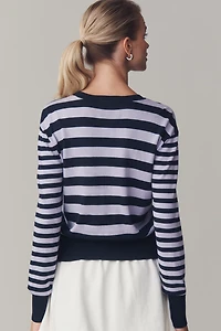 Scotch & Soda Crew-Neck Stripe Cardigan Sweater
