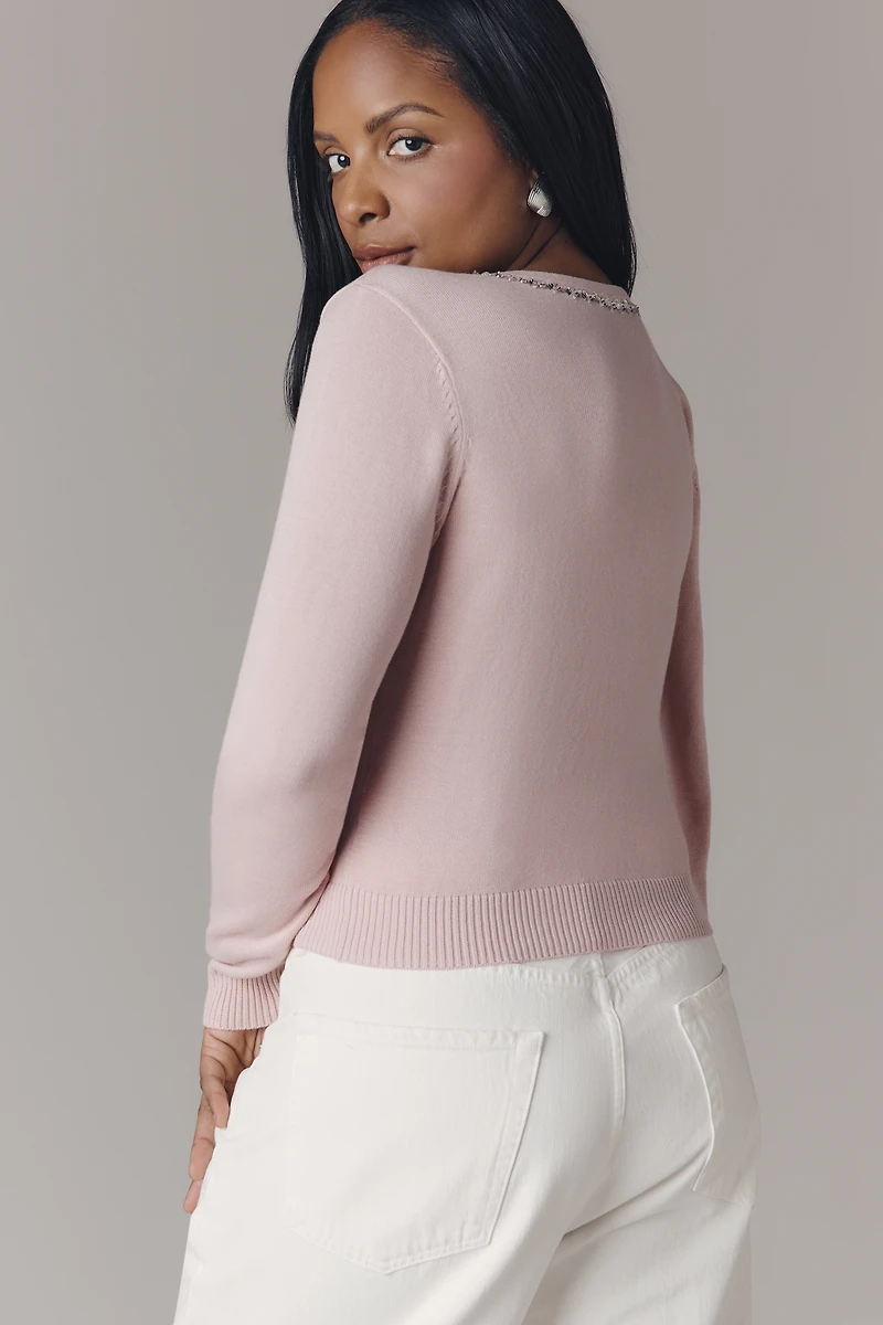 By Anthropologie Crystal Cardigan Sweater