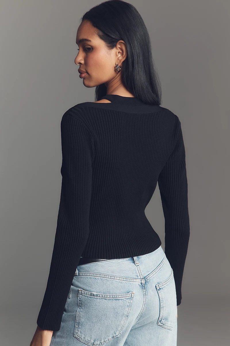 Derek Lam 10 Crosby Lonnie Layered Halter Cardigan Sweater