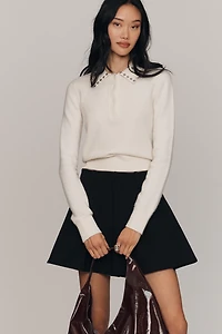 Derek Lam 10 Crosby Sancia Embellished Collar Sweater