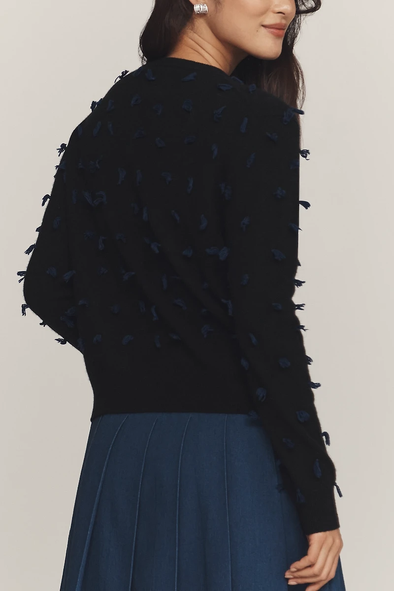 Lingua Franca Quilt Knot Cashmere Cardigan Sweater