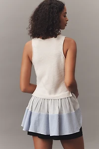 By Anthropologie Mixed Media Sweater Tank Top