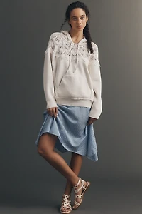 By Anthropologie Lace Trim Hoodie