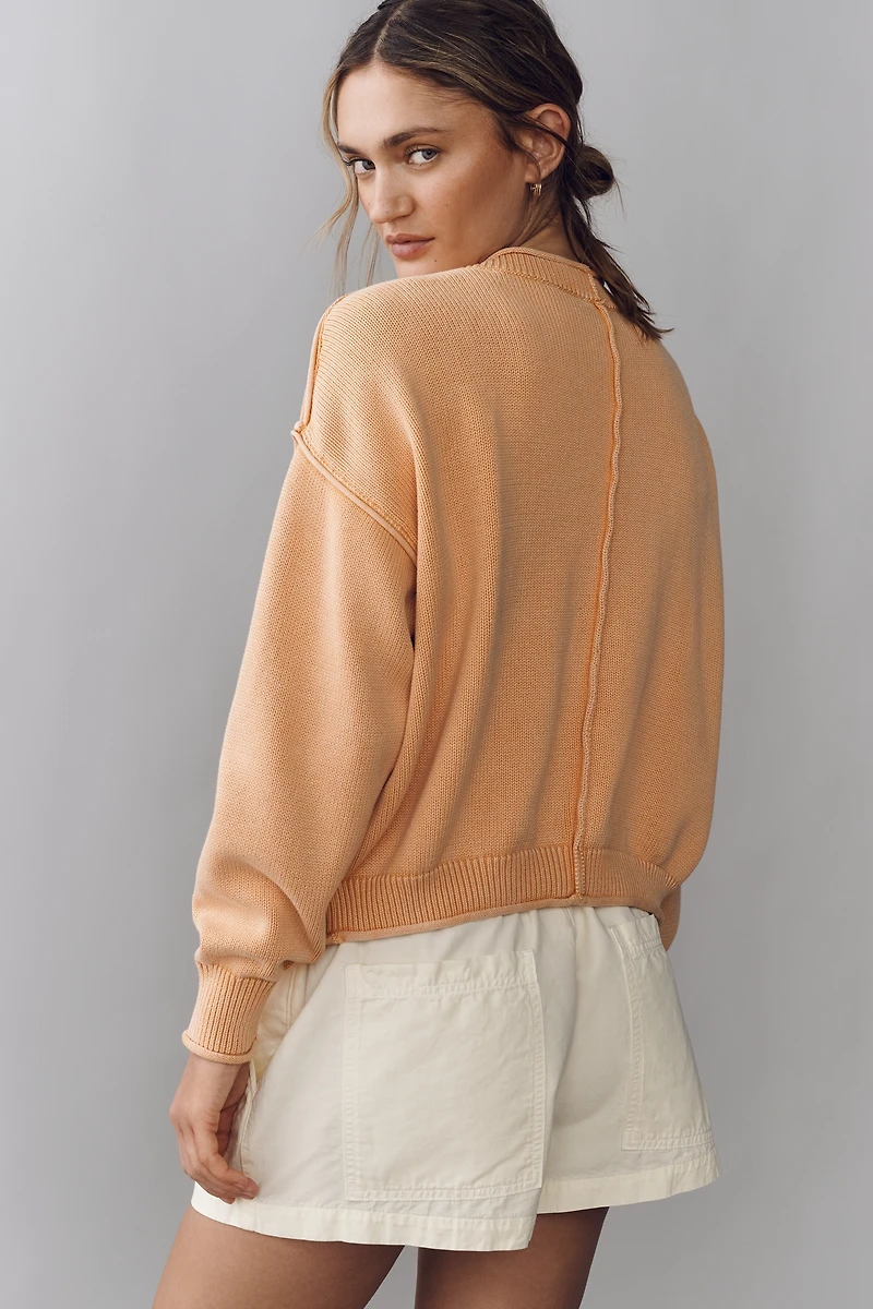 Pilcro Long Sleeve Cotton V Neck Cardigan Sweater